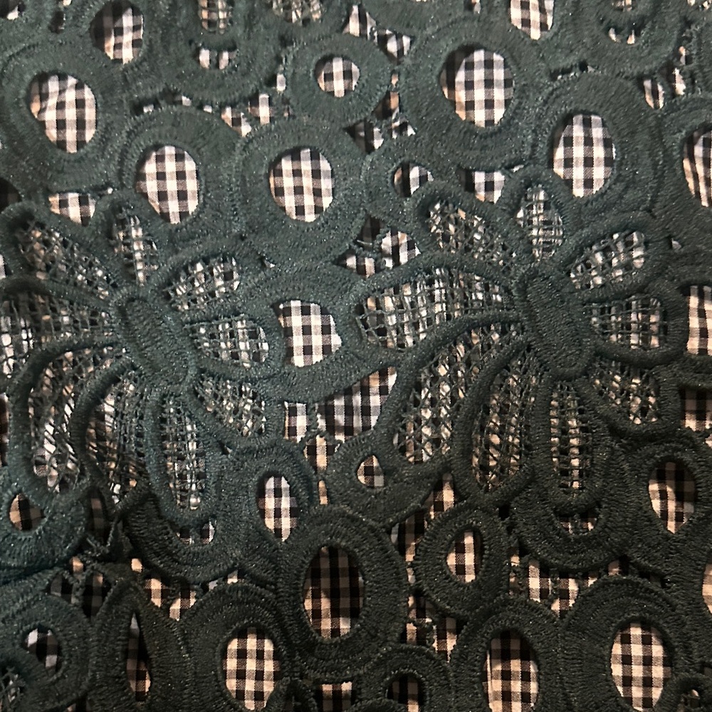 English Factory Lace Overlay Blouse - Dark Green - Picture 5 of 5